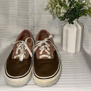 Vans Era Low Top Skate Shoes Mens 6 Brown Rose Pink Canvas Womens 7.5 Classic